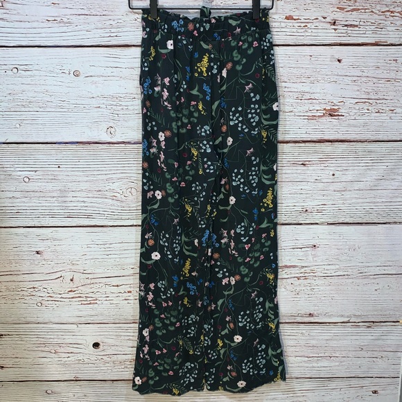Anna Glover x H&M Floral Palazzo Pants Green 6 - Picture 9 of 13